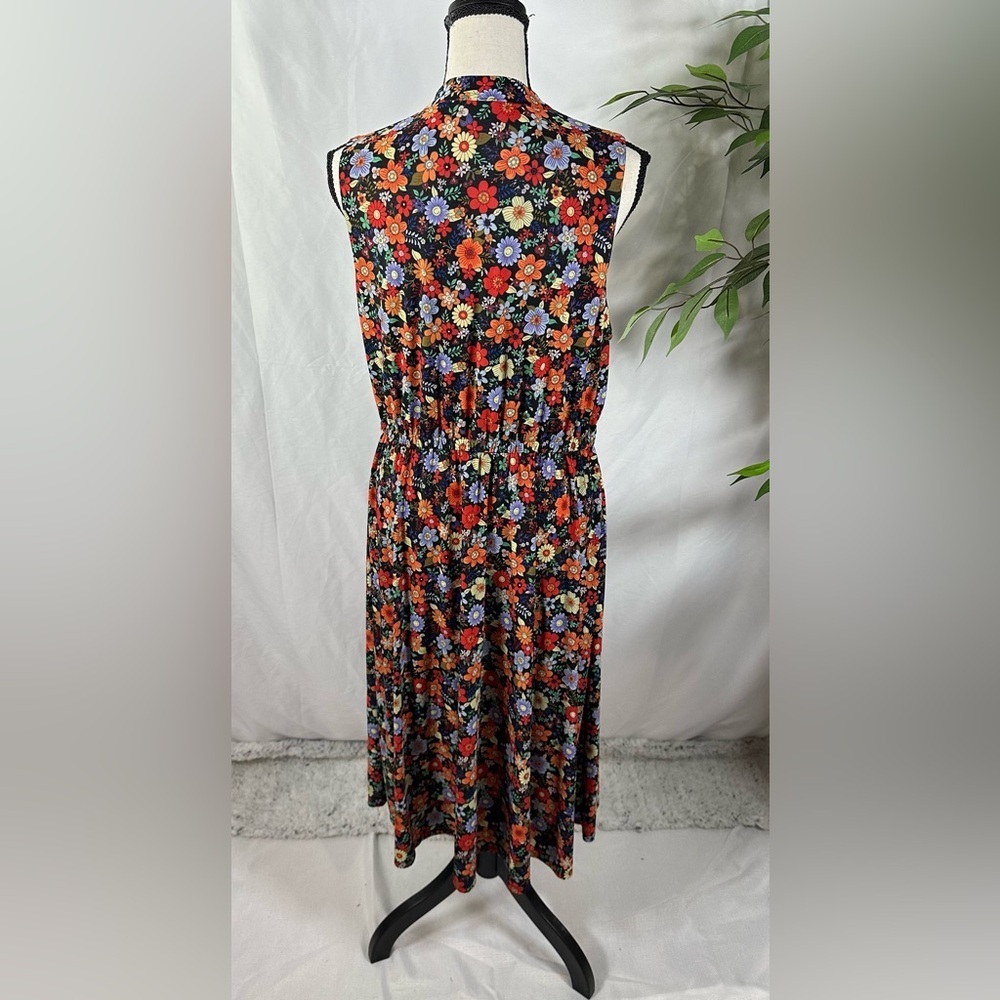 🌸 Anne Klein Sleeveless Floral Midi Dress – No Size Tag (See 📏 Measurements) - Picture 7 of 12